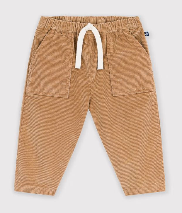 Petit Bateau - Pantalon bébé en velours uni