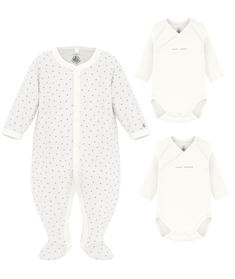Petit Bateau - Sleepsuit + 2 Diaper Covers