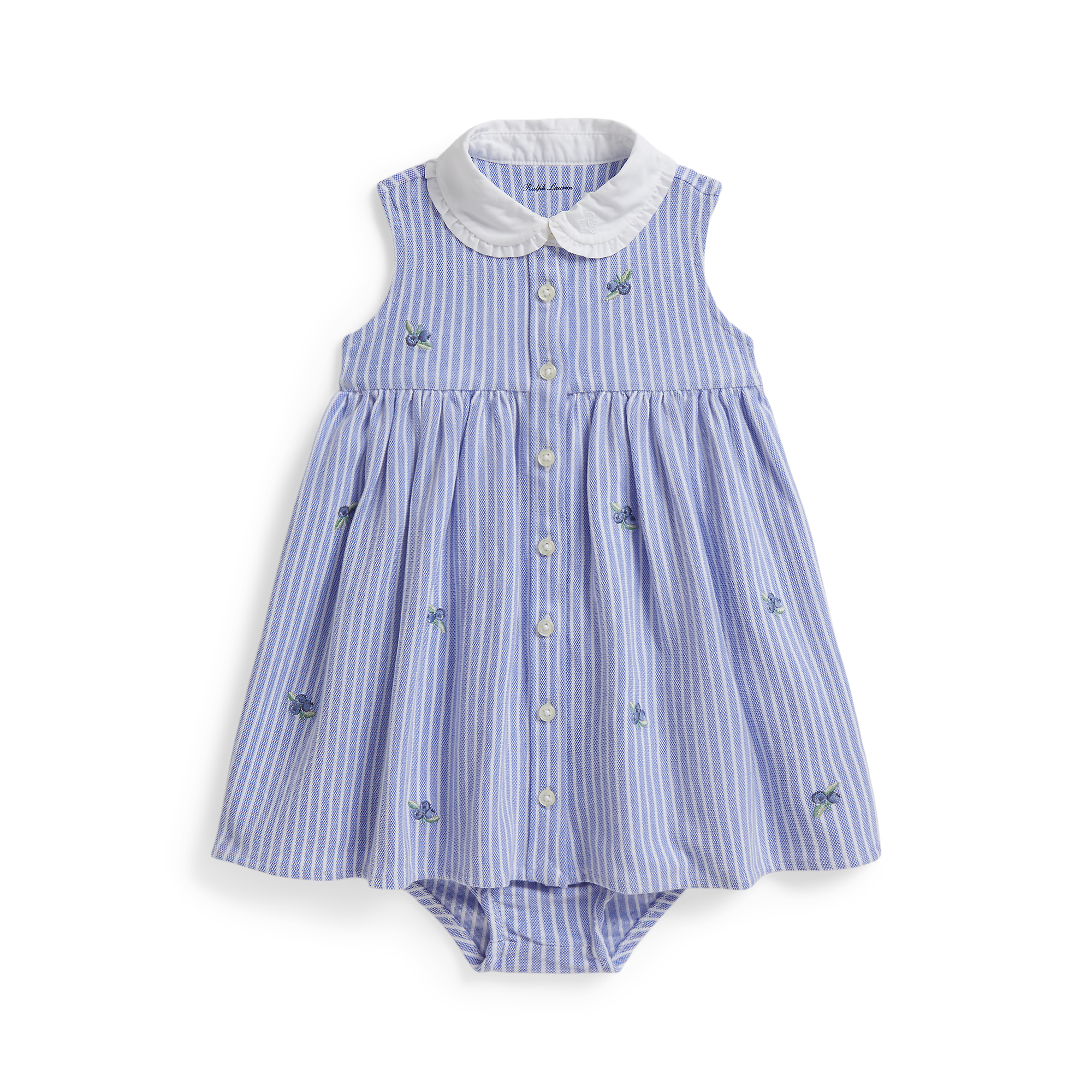 Polo Ralph Lauren - Robe en coton maillé et bloomer bleu myrtille