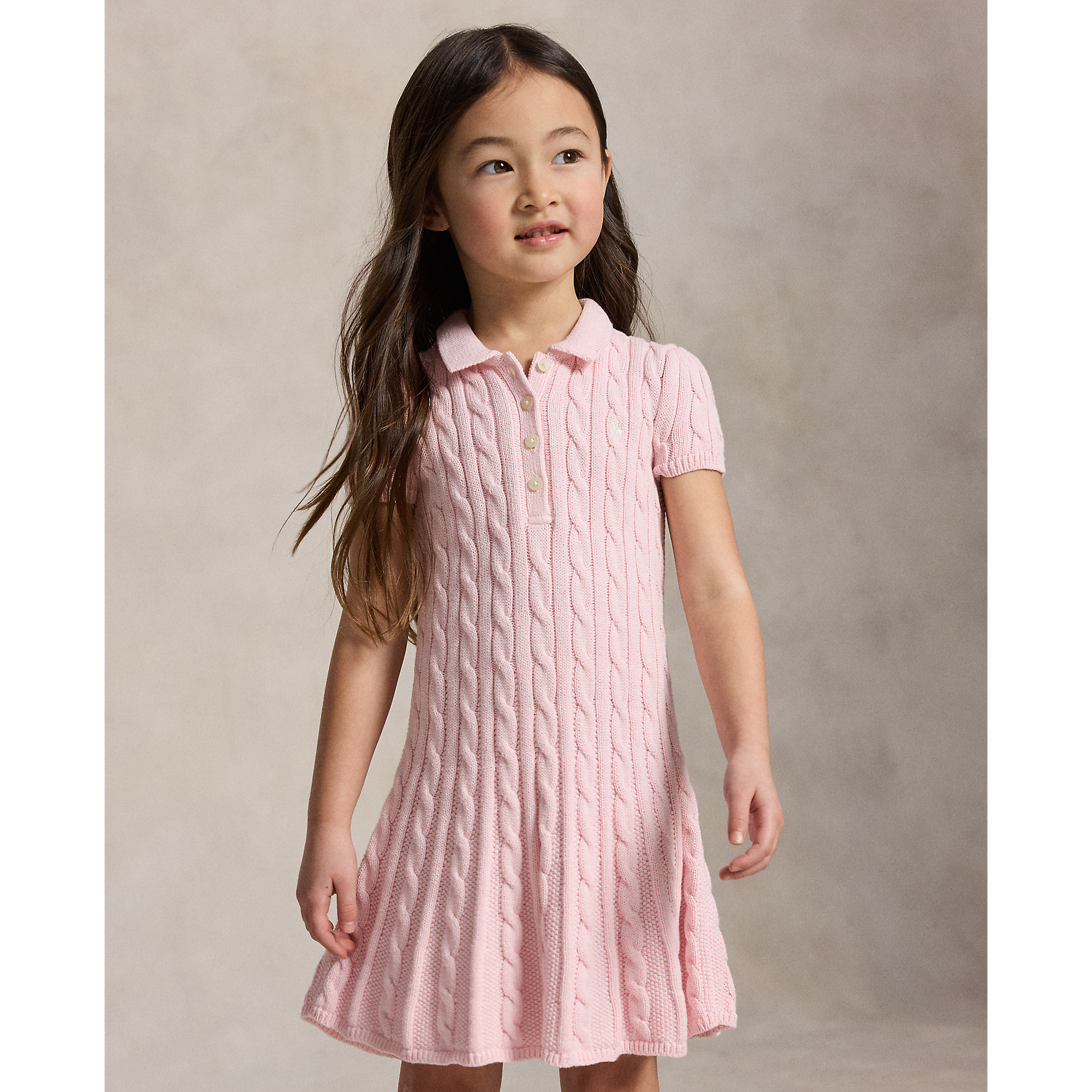 Polo Ralph Lauren - Robe Polo pull en coton tricoté torsadé