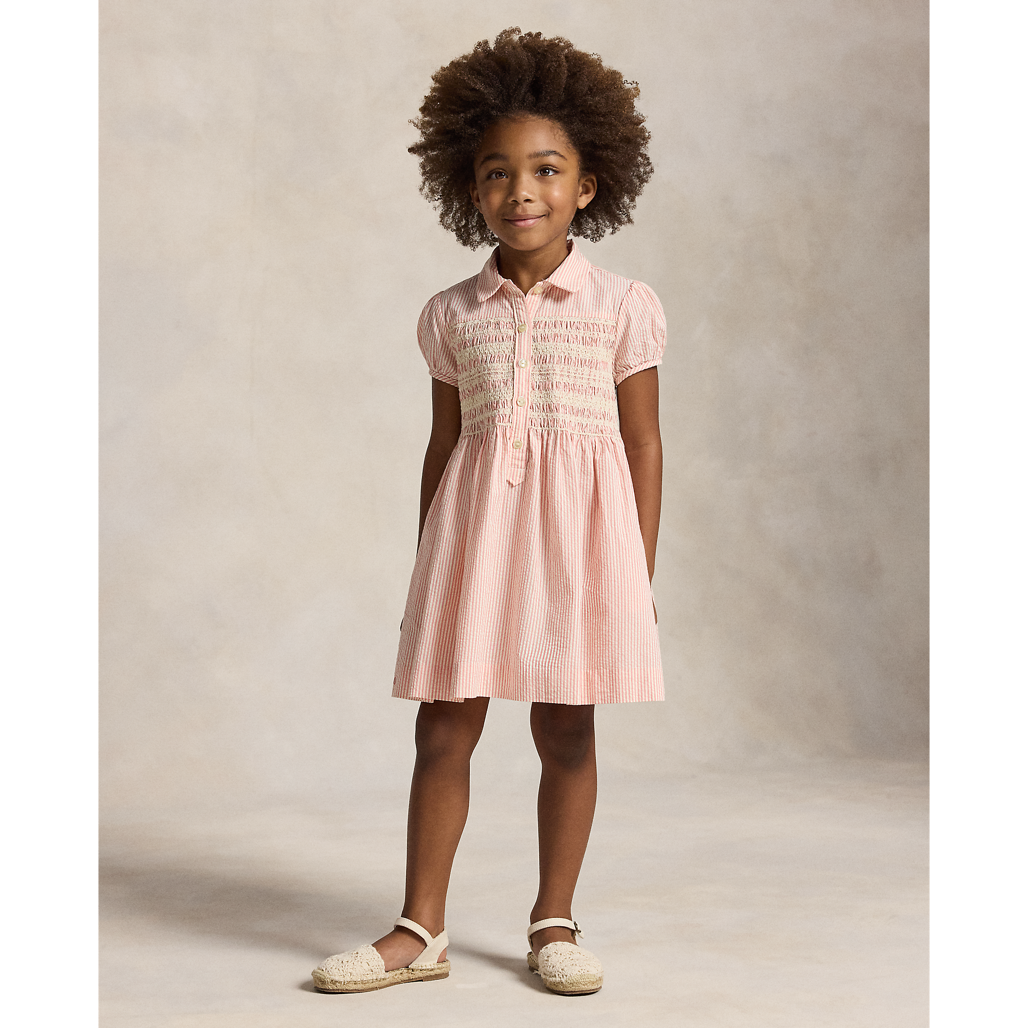 Polo Ralph Lauren - Robe en coton seersucker rayé
