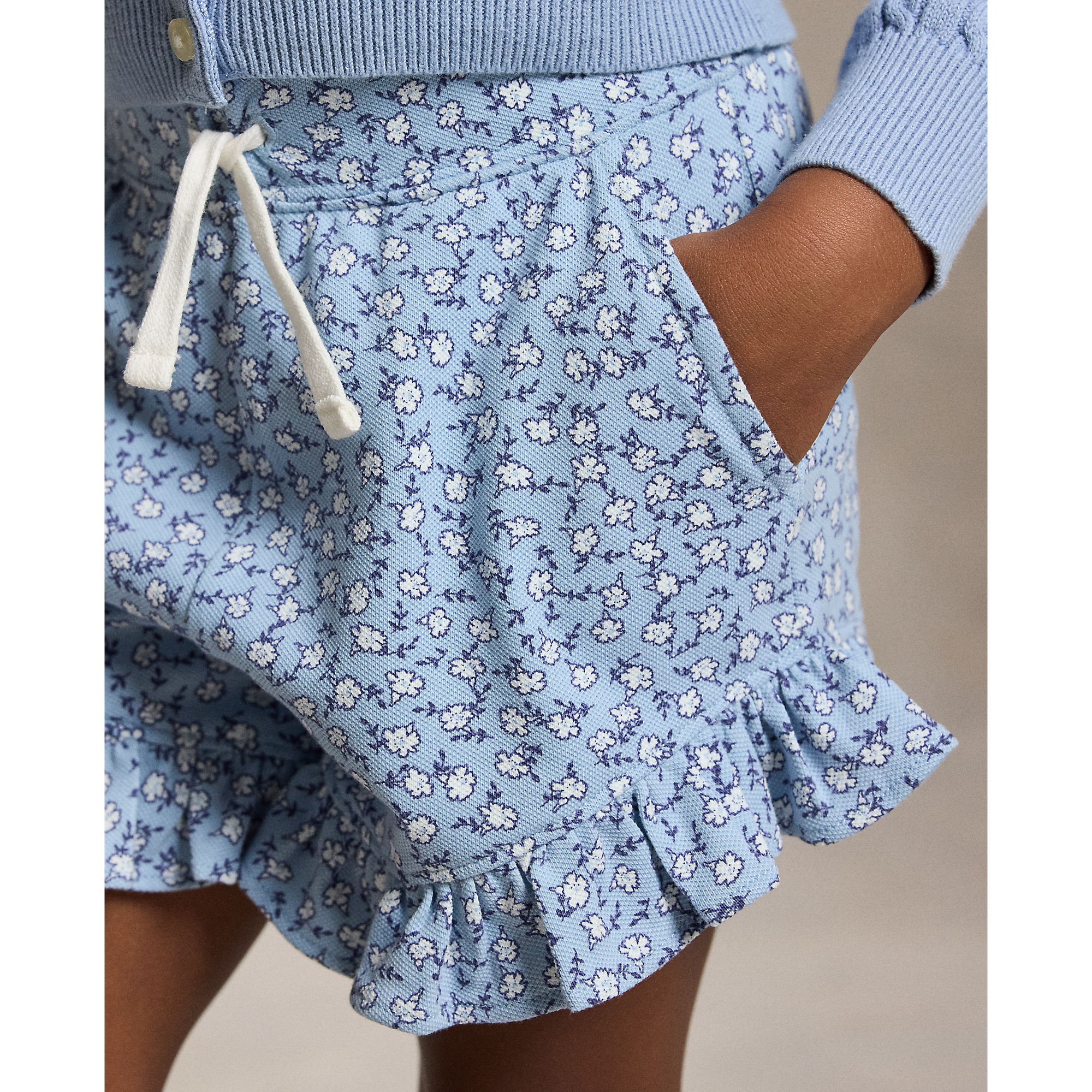 Polo Ralph Lauren - Short floral à volants en maille stretch