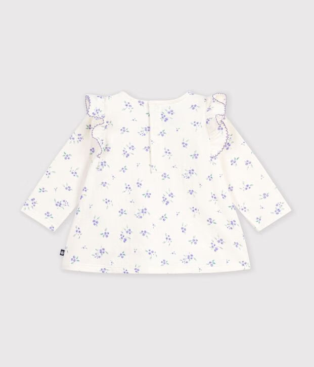 Petit Bateau - Blouse bébé en coton manches longues imprimée fleurs