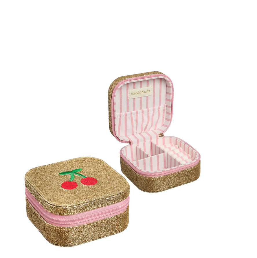 Rockahula - Cherry Dreams Glitter Square Jewellery Box