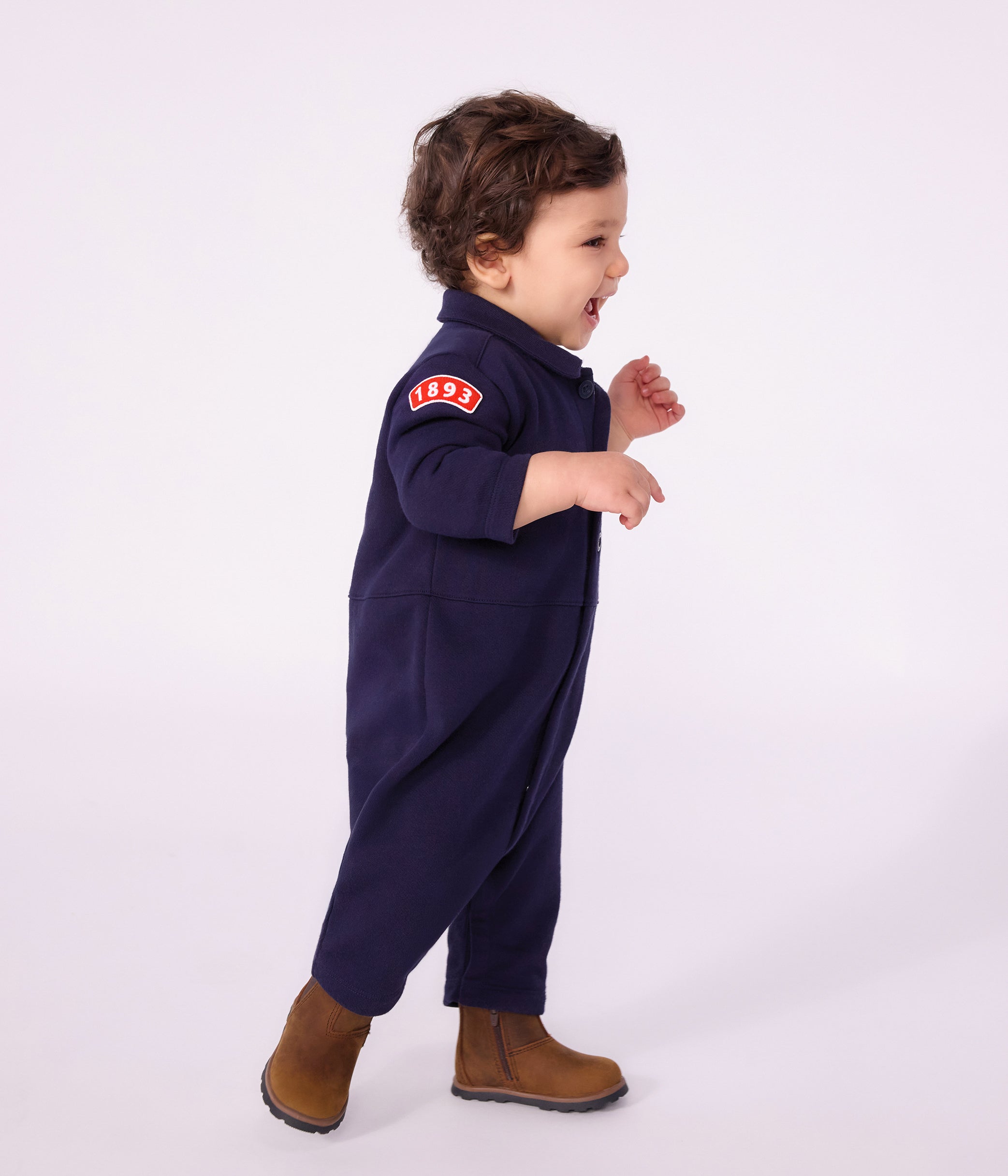 Petit Bateau - Combinaison longue bébé en coton uni