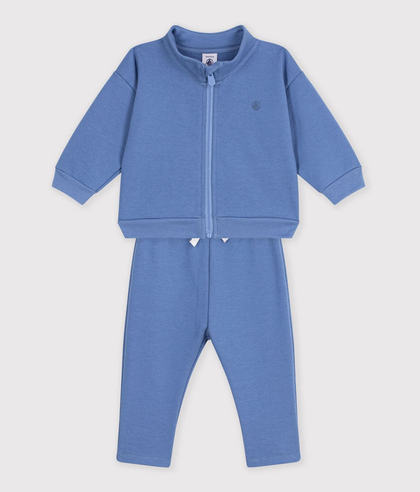 Petit Bateau - Ensemble sweatshirt et pantalon bébé en coton uni