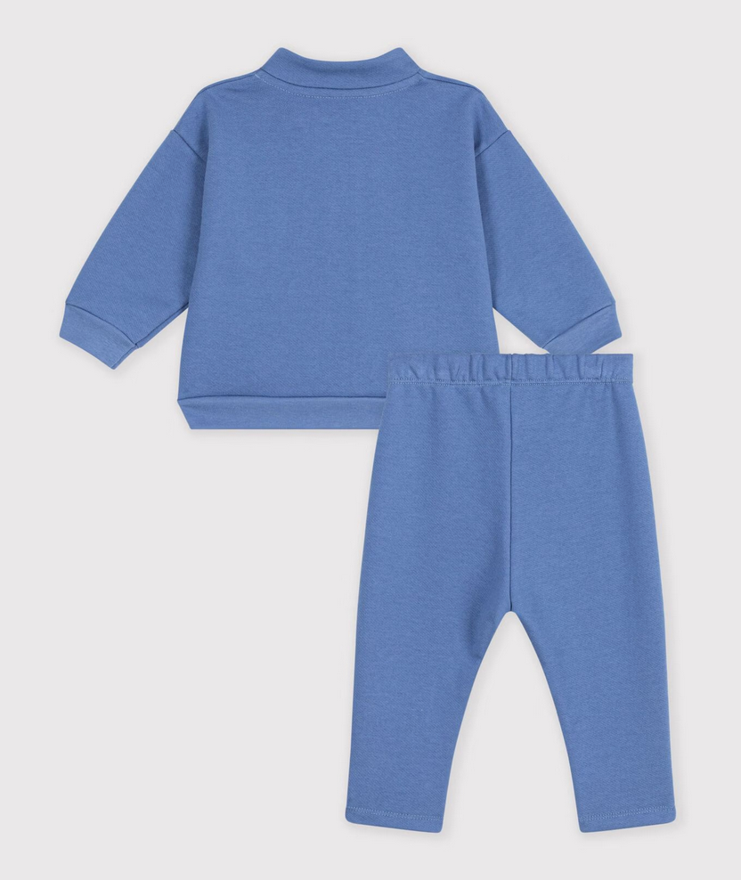 Petit Bateau - Ensemble sweatshirt et pantalon bébé en coton uni