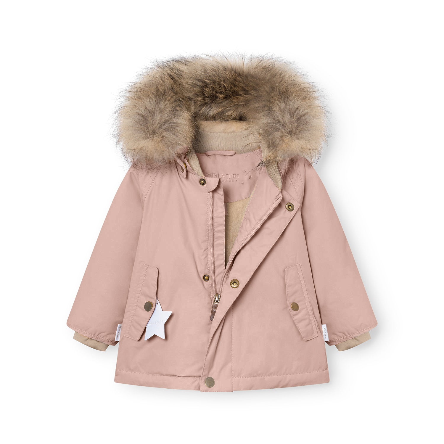 Mini A Ture - 2-piece Winter Coat Wally Fur + Walentex Dungarees