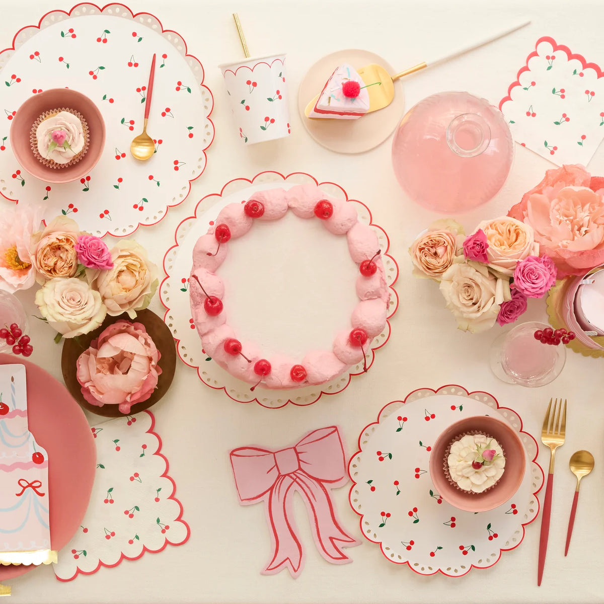 Meri Meri - Cherry Pattern Cups