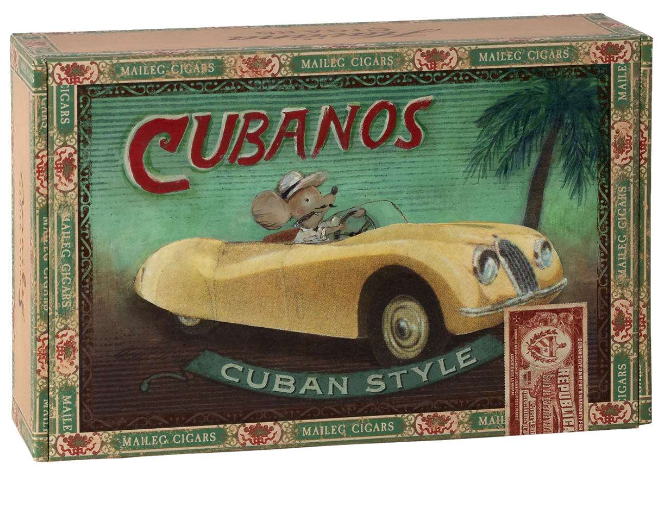 Maileg - Grandma and Grandpa Mouse, cigar box