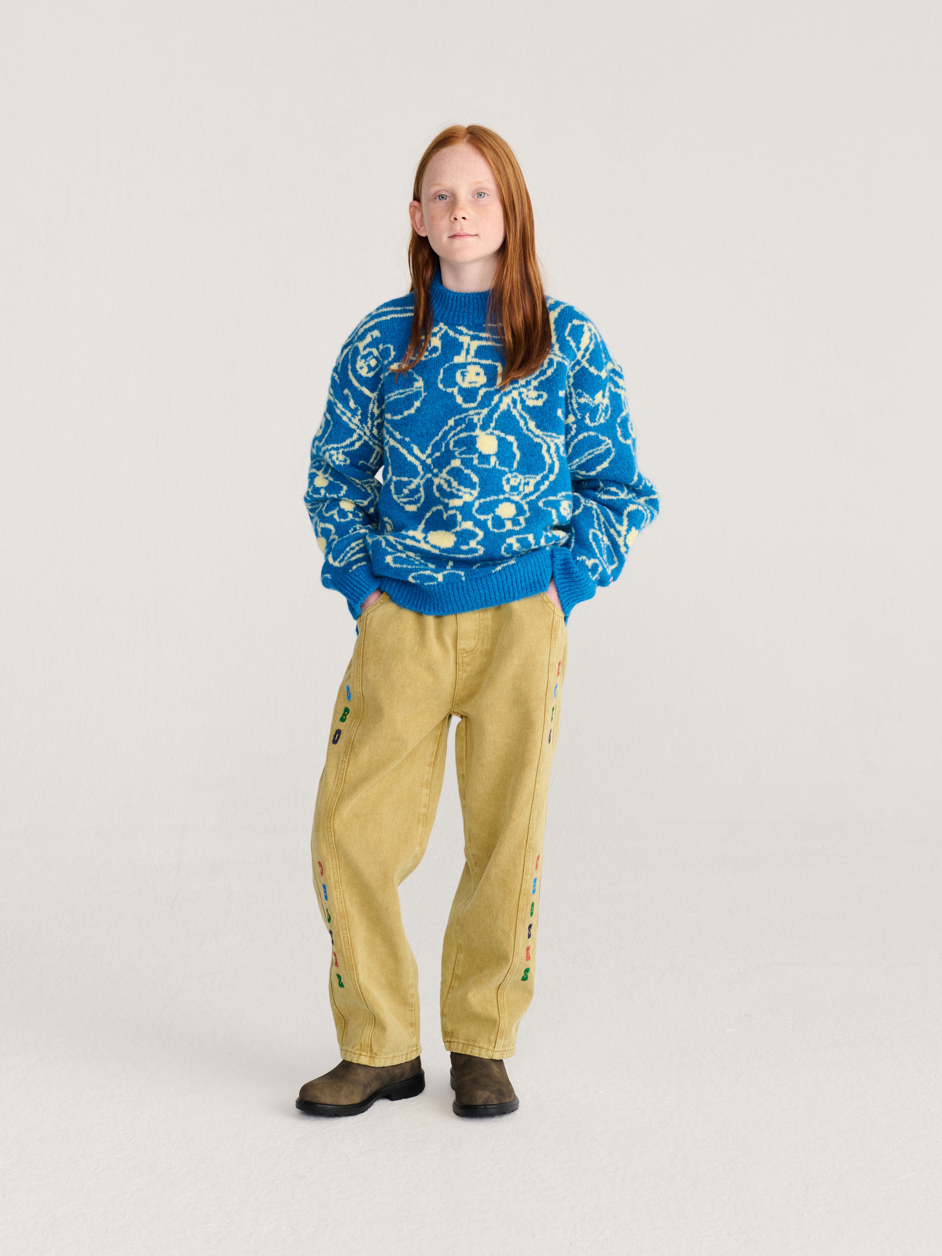 Bobo Choses - Sketchy Flowers all over jacquard  jumper