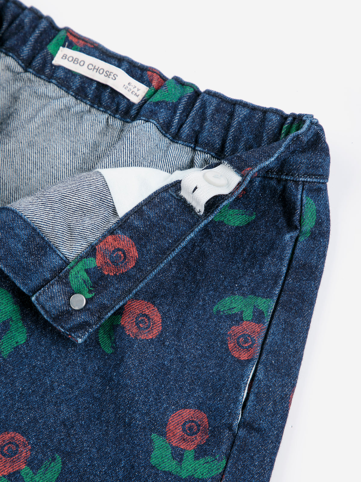 Bobo Choses - Printed stamp bloom denim skirt
