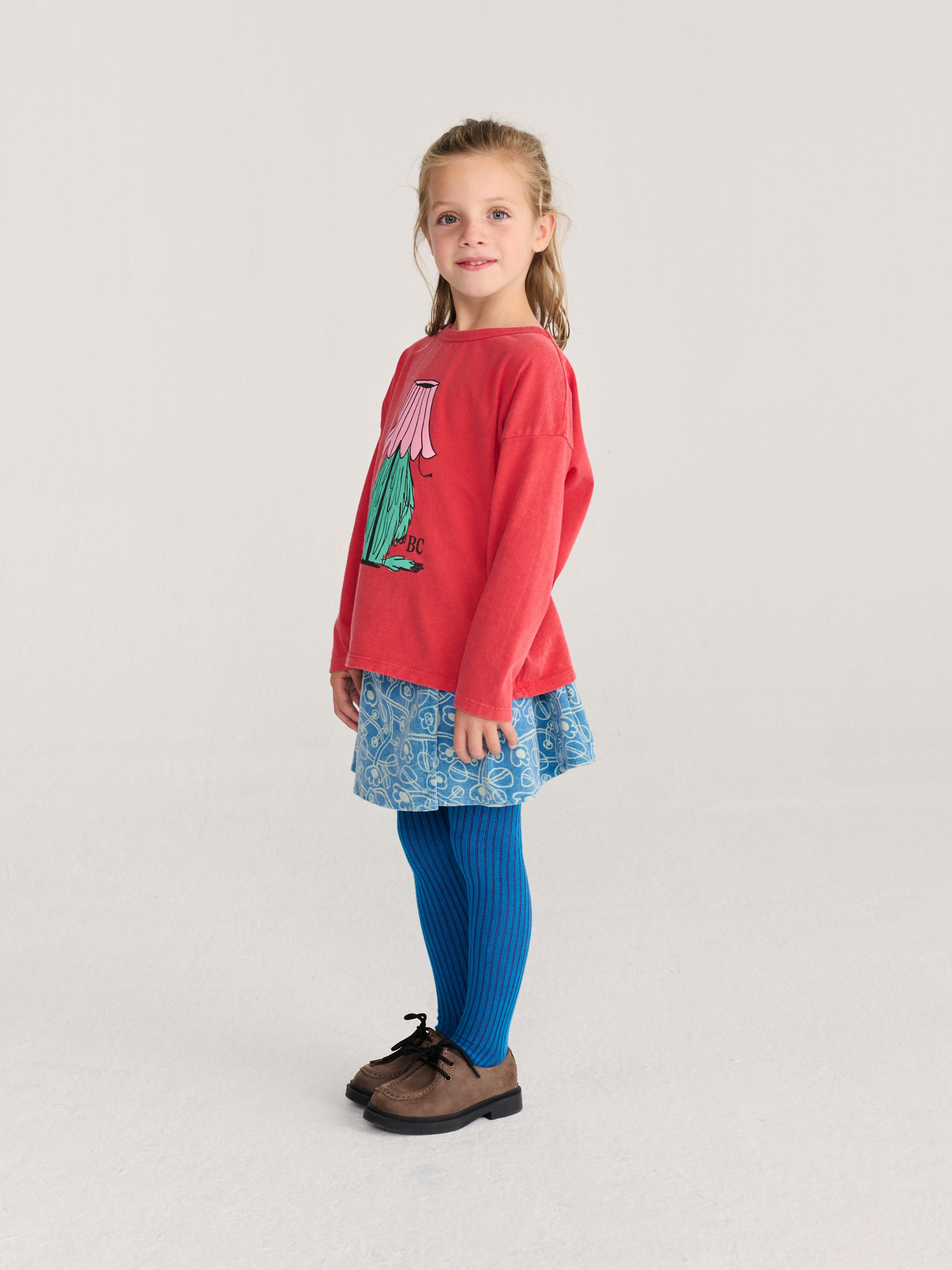 Bobo Choses - Sketched floral print corduroy skirt