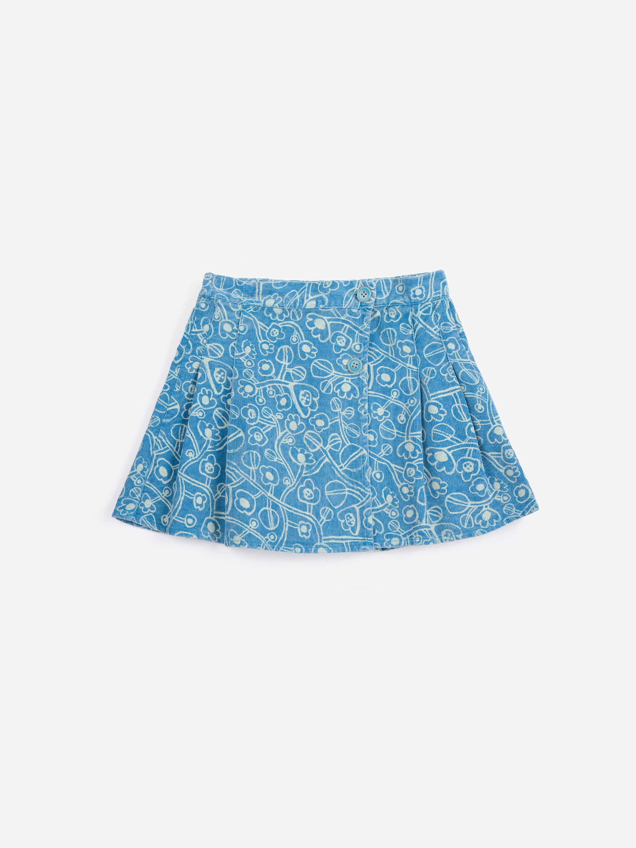Bobo Choses - Jupe en velours côtelé à motifs floraux esquissés