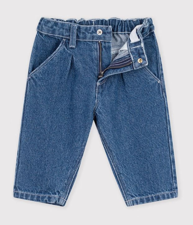 Petit Bateau - Baby plain denim trousers