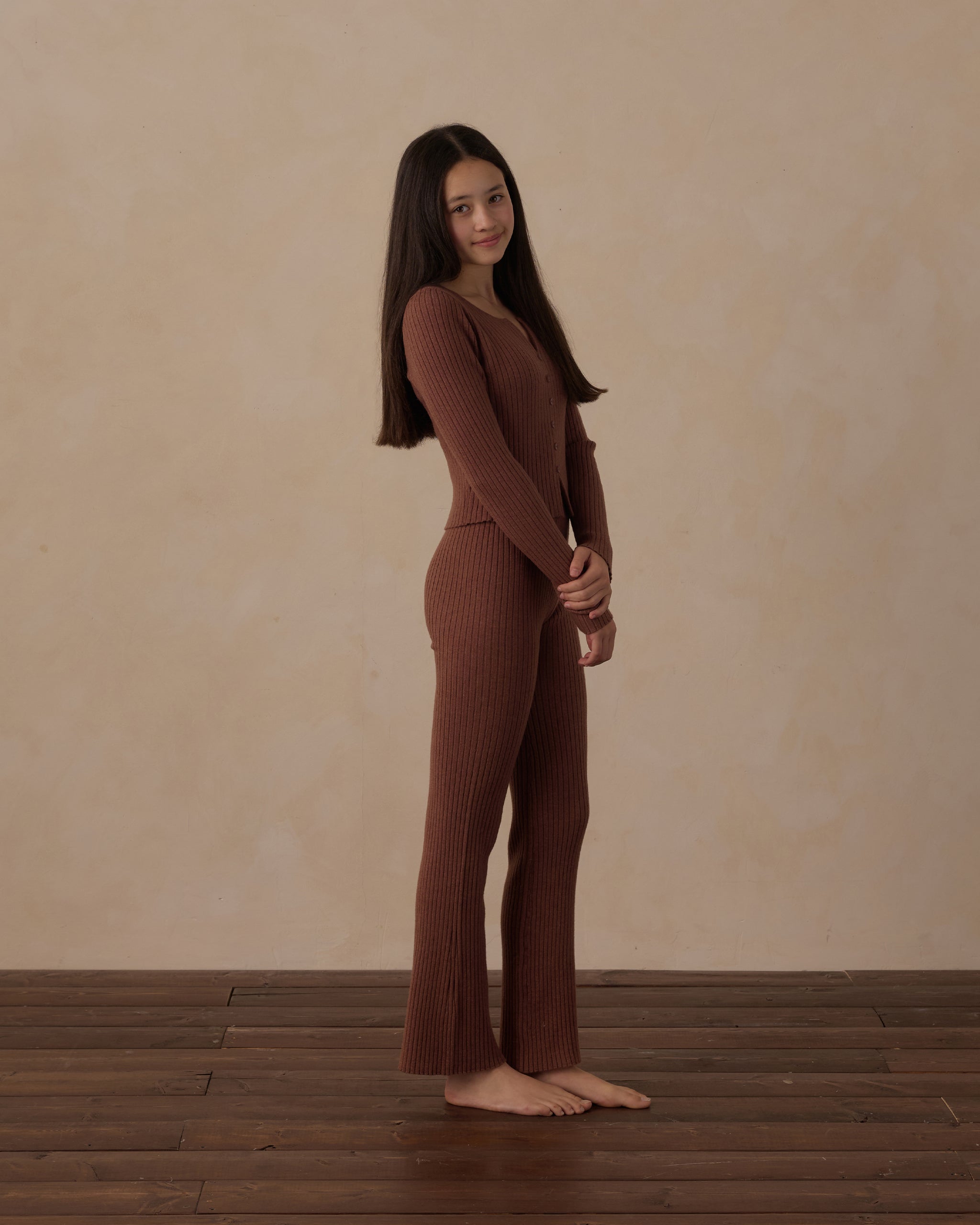 Rylee + Cru - Murger Ribbed Knit Flared Trousers