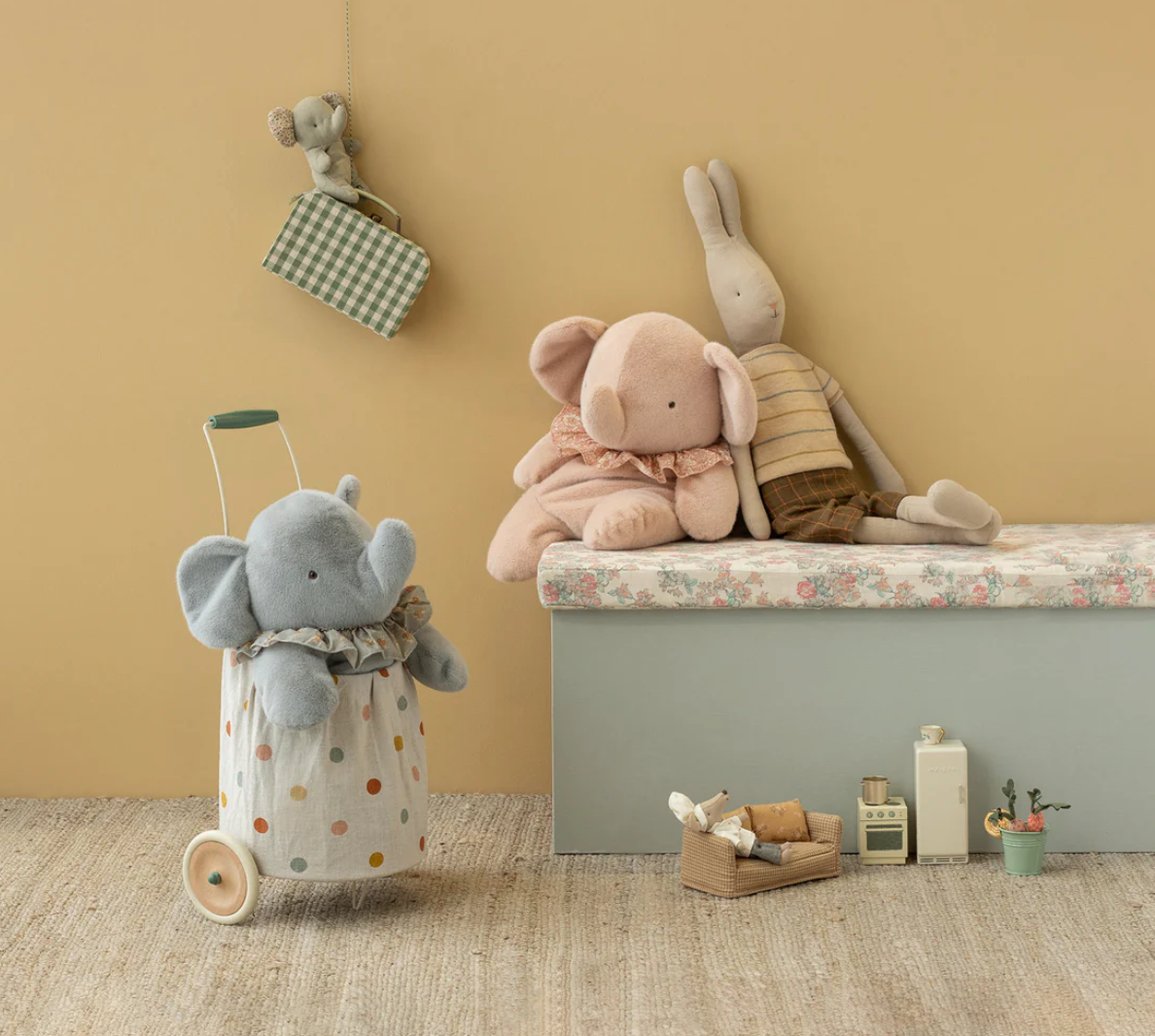 Maileg - Elephant Plush, Large - Powder