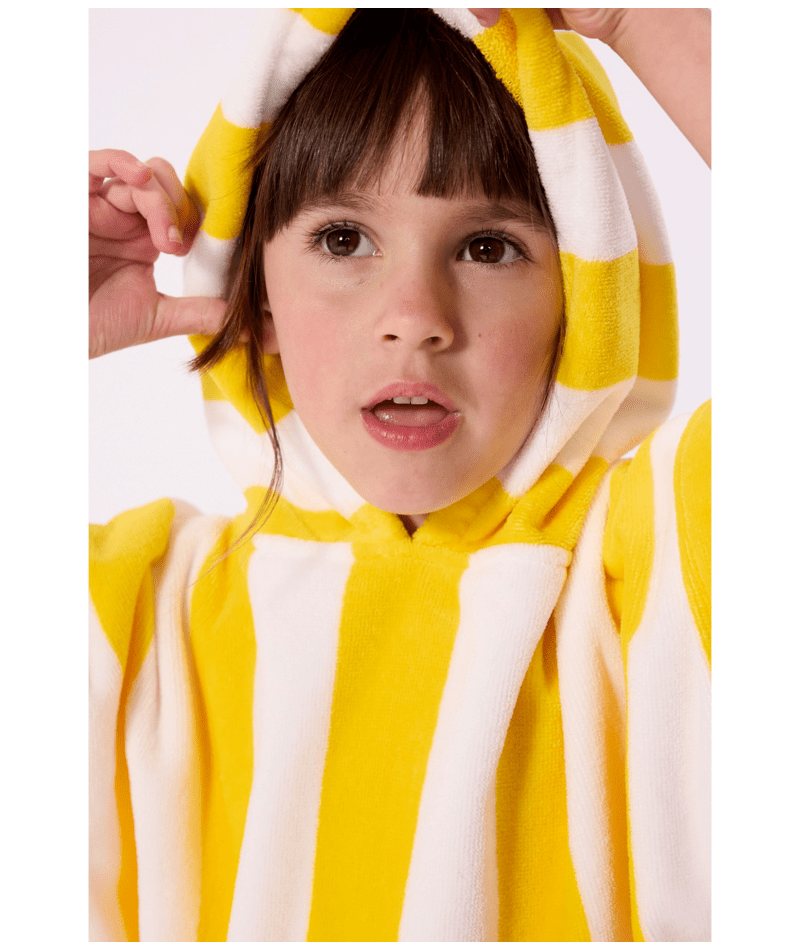 Petit Bateau - Poncho de bain enfant en coton éponge à rayures