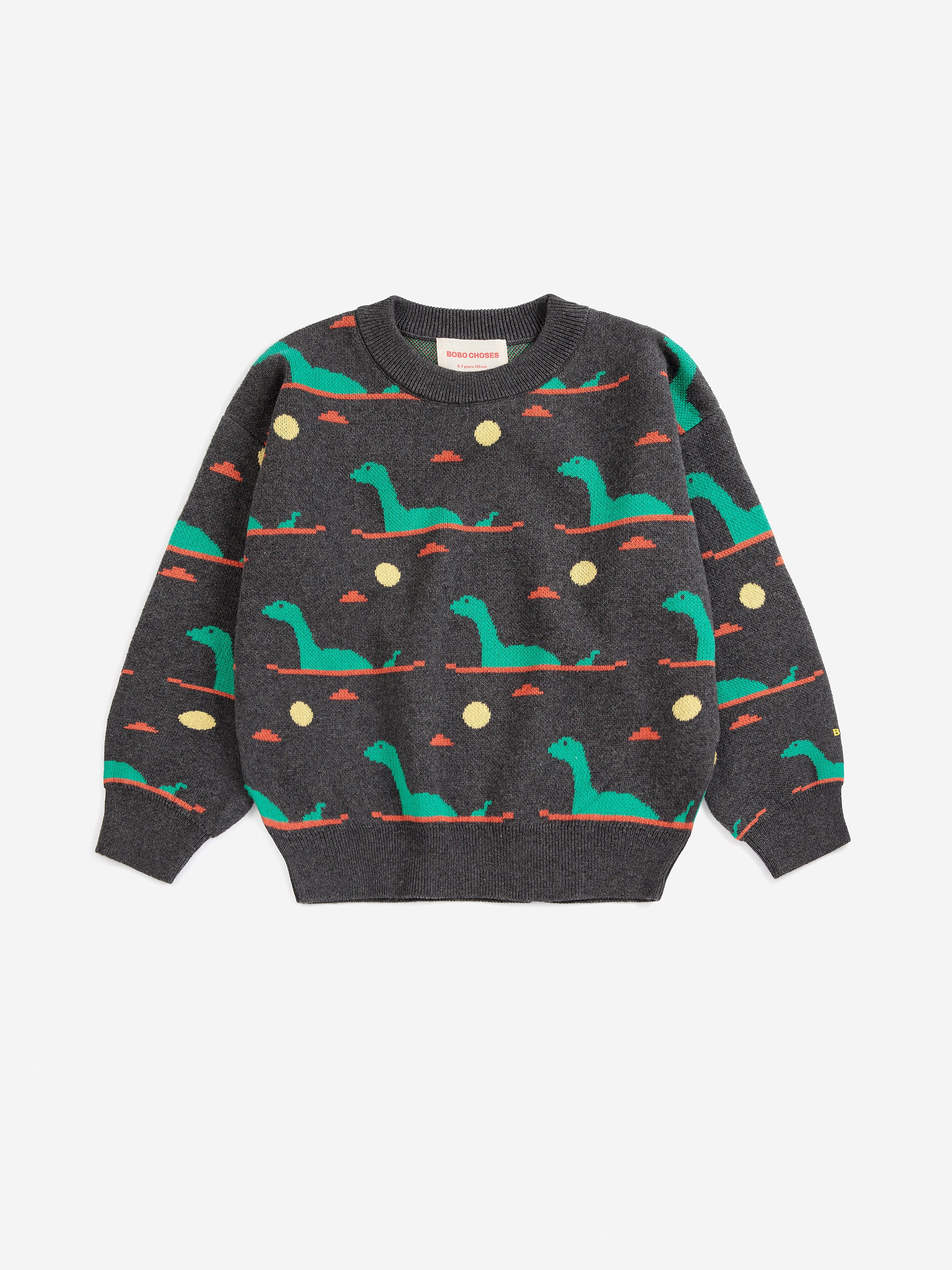 Bobo Choses - Pull jacquard imprimé intégral Lake Monster
