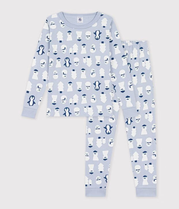 Petit Bateau - Kids' very fitted printed cotton pajamas