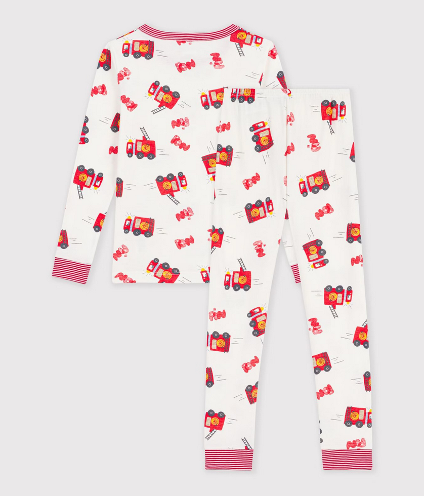 Petit Bateau - Pyjama très ajusté enfant en coton imprimé pompier