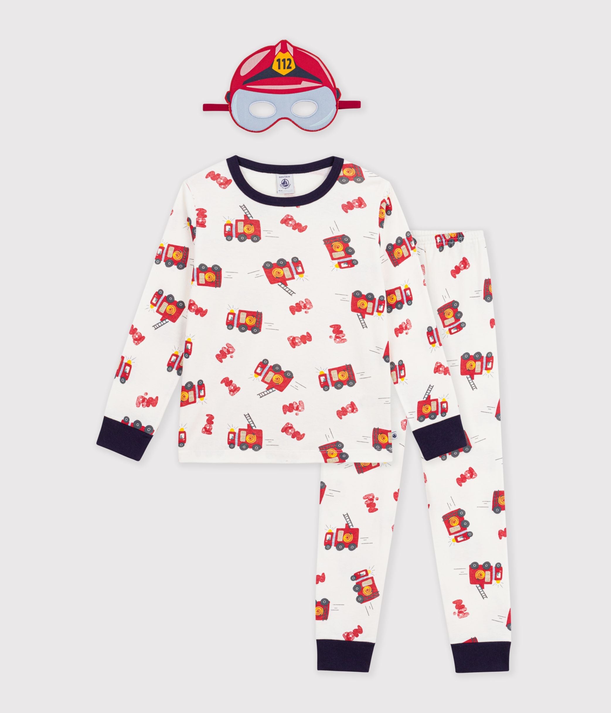 Petit Bateau - Pyjama très ajusté enfant en coton imprimé pompier