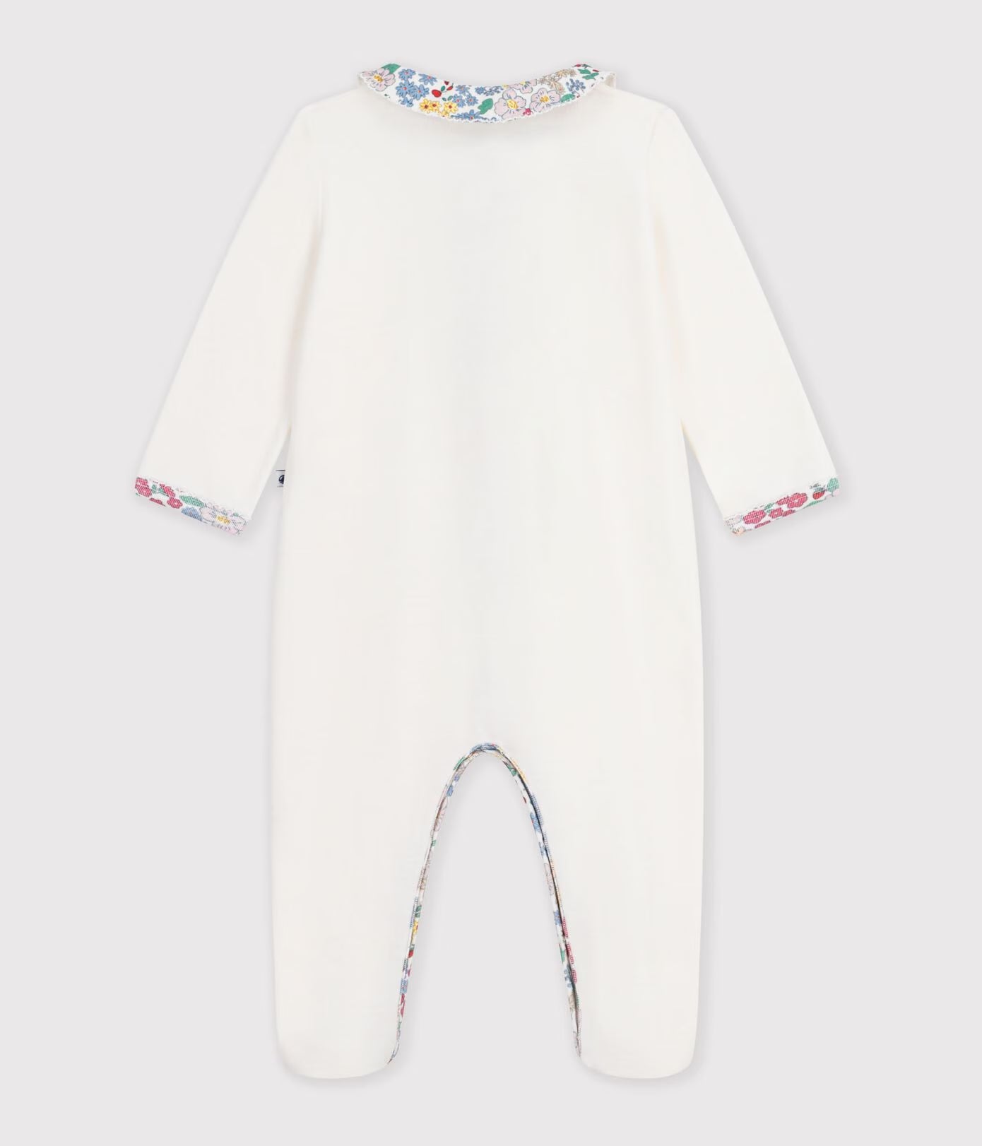 Petit Bateau - Plain baby pyjamas with collar