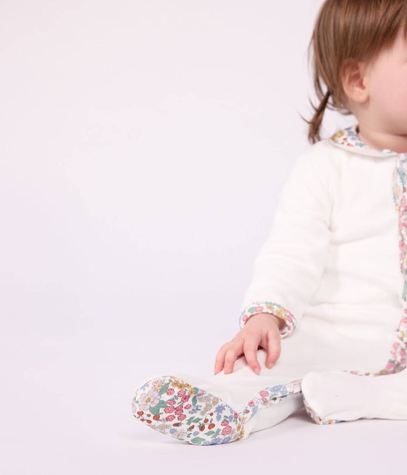 Petit Bateau - Plain baby pyjamas with collar