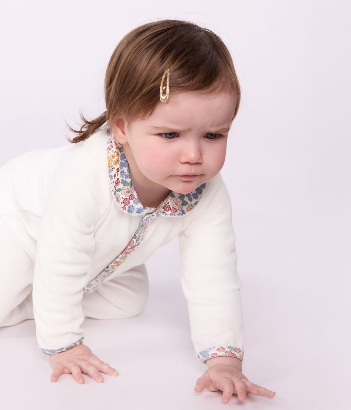 Petit Bateau - Plain baby pyjamas with collar