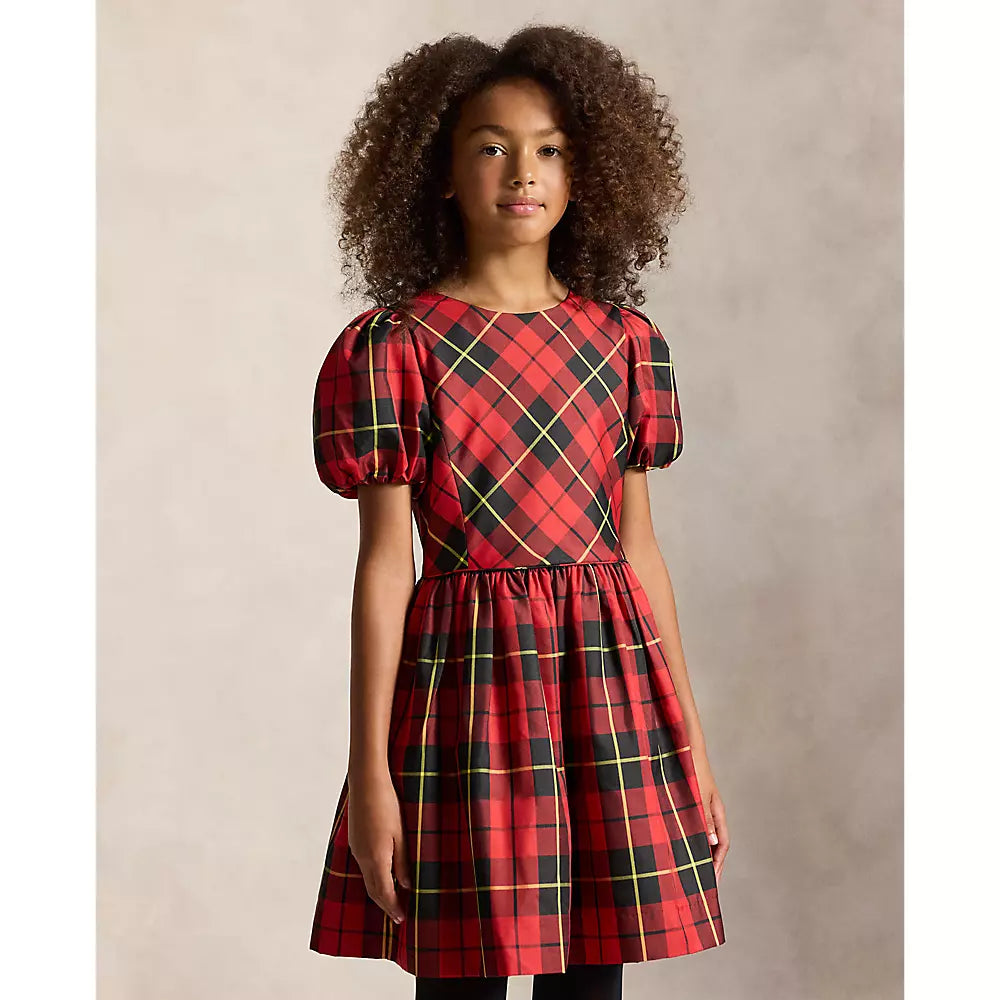 Polo Ralph Lauren - Balloon-sleeve plaid taffeta dress