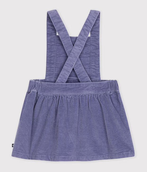 Petit Bateau - Robe bébé sans manches en velours côtelé uni