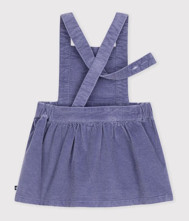 Petit Bateau - Robe bébé sans manches en velours côtelé uni