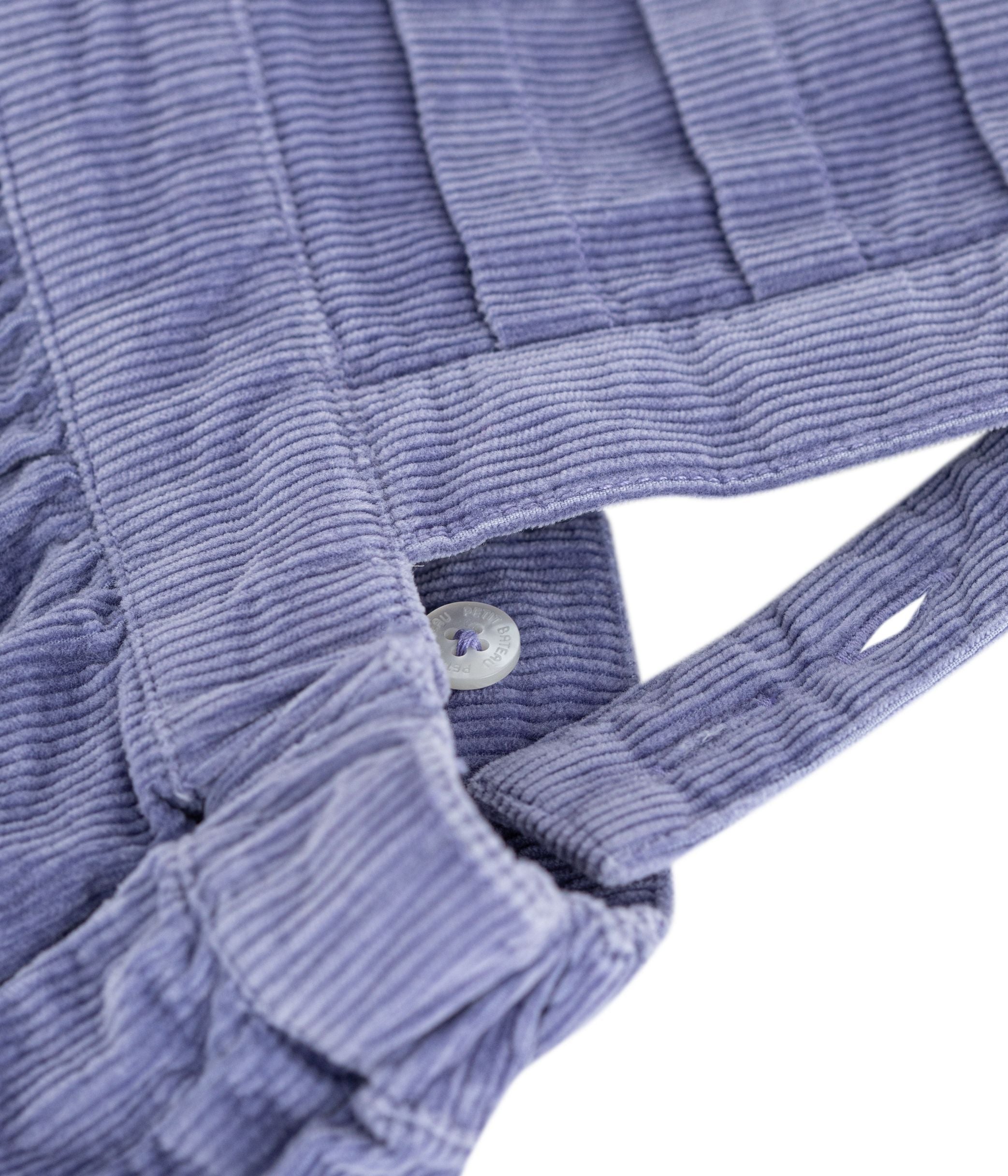 Petit Bateau - Plain corduroy sleeveless baby dress