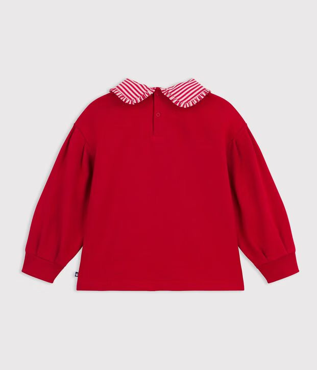 Petit Bateau - Sweatshirt à col enfant en coton uni