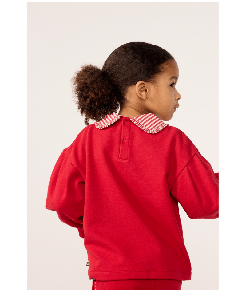 Petit Bateau - Plain cotton children's sweatshirt with collar