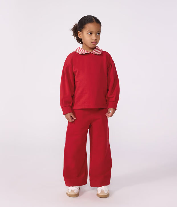 Petit Bateau - Sweatshirt à col enfant en coton uni