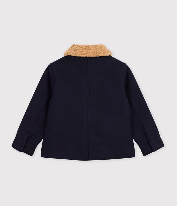 Petit Bateau - Veste esprit caban enfant en draps de laine uni