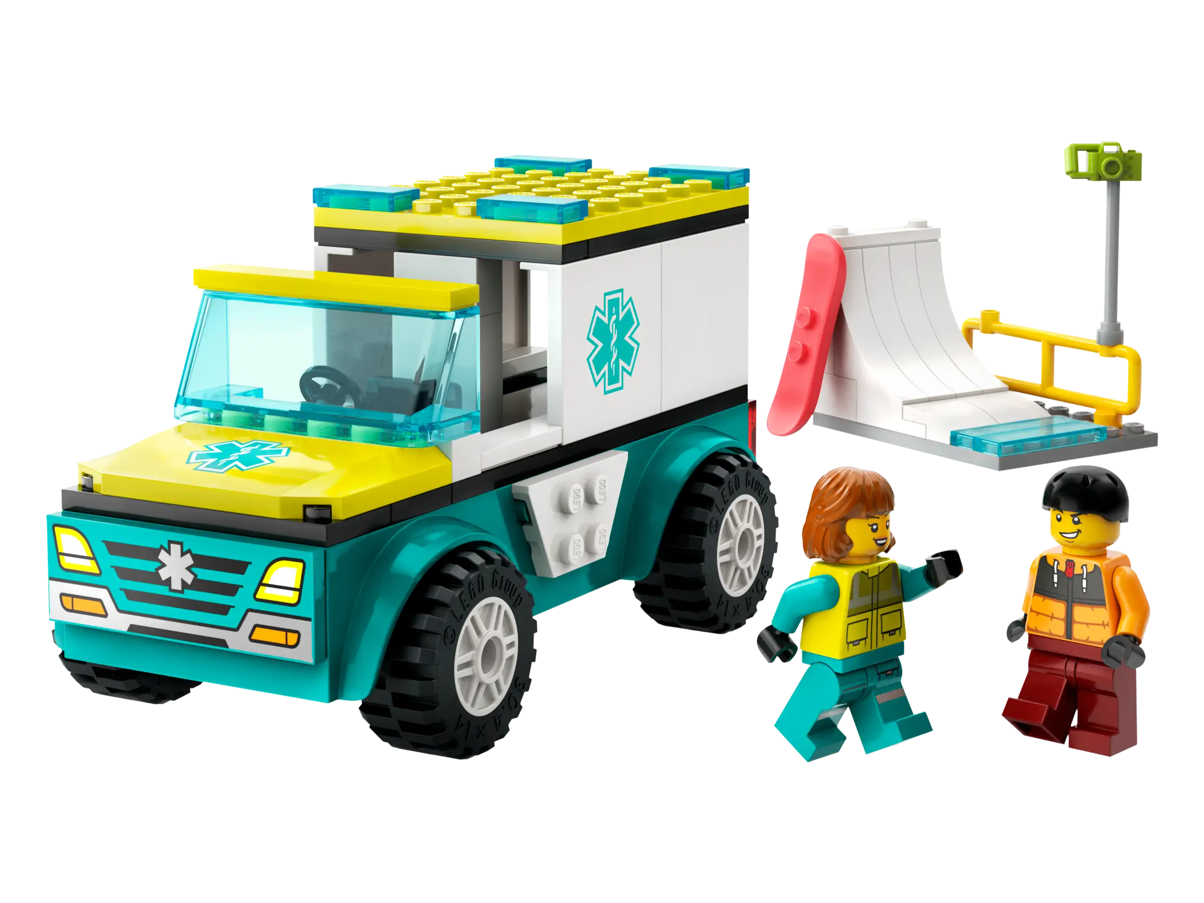 Lego - The emergency ambulance and the snowboarder