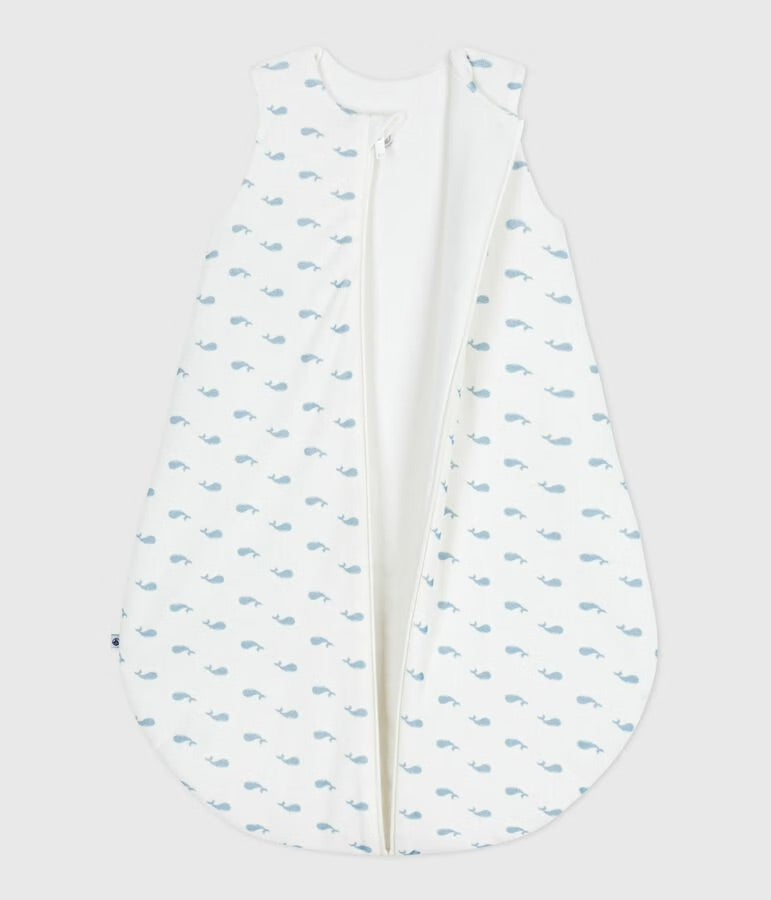 Petit Bateau - Babies' 3 TOG whale-print corduroy sleeping bag