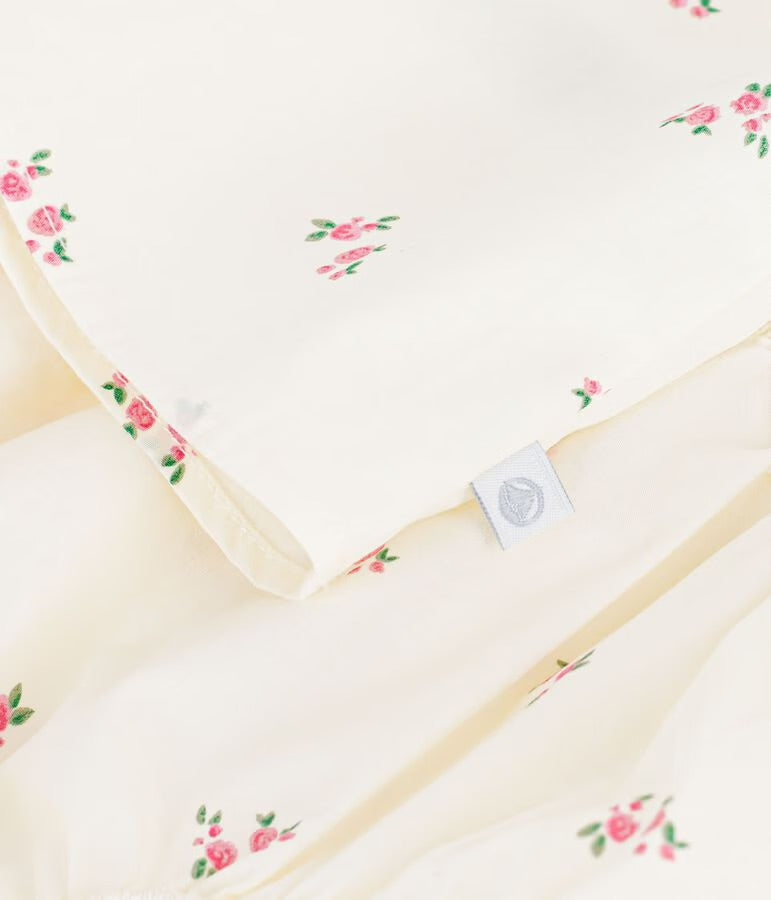 Petit Bateau - Babies' cotton baby dress with bloomers, printed with flowers