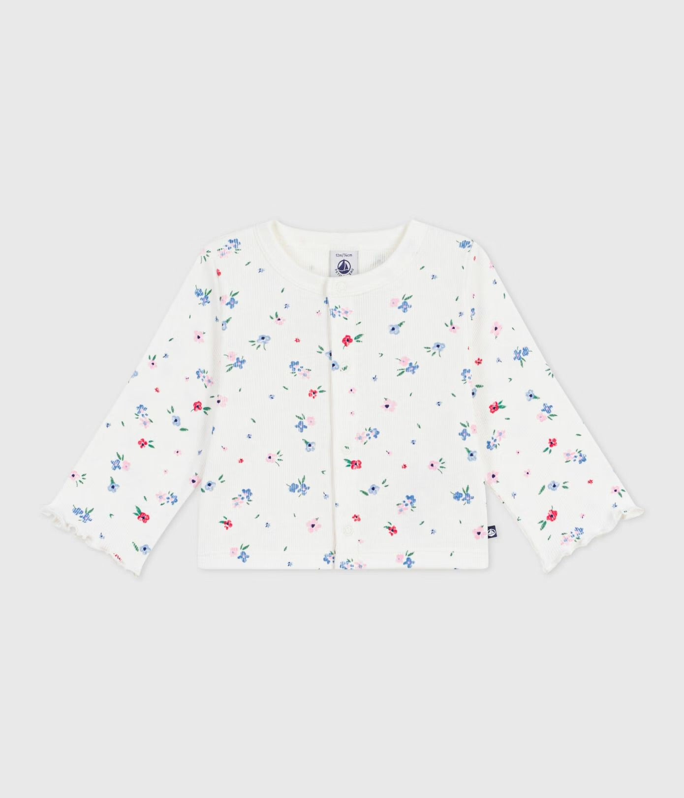 Petit Bateau - Cardigan bébé en coton imprimé fleurs