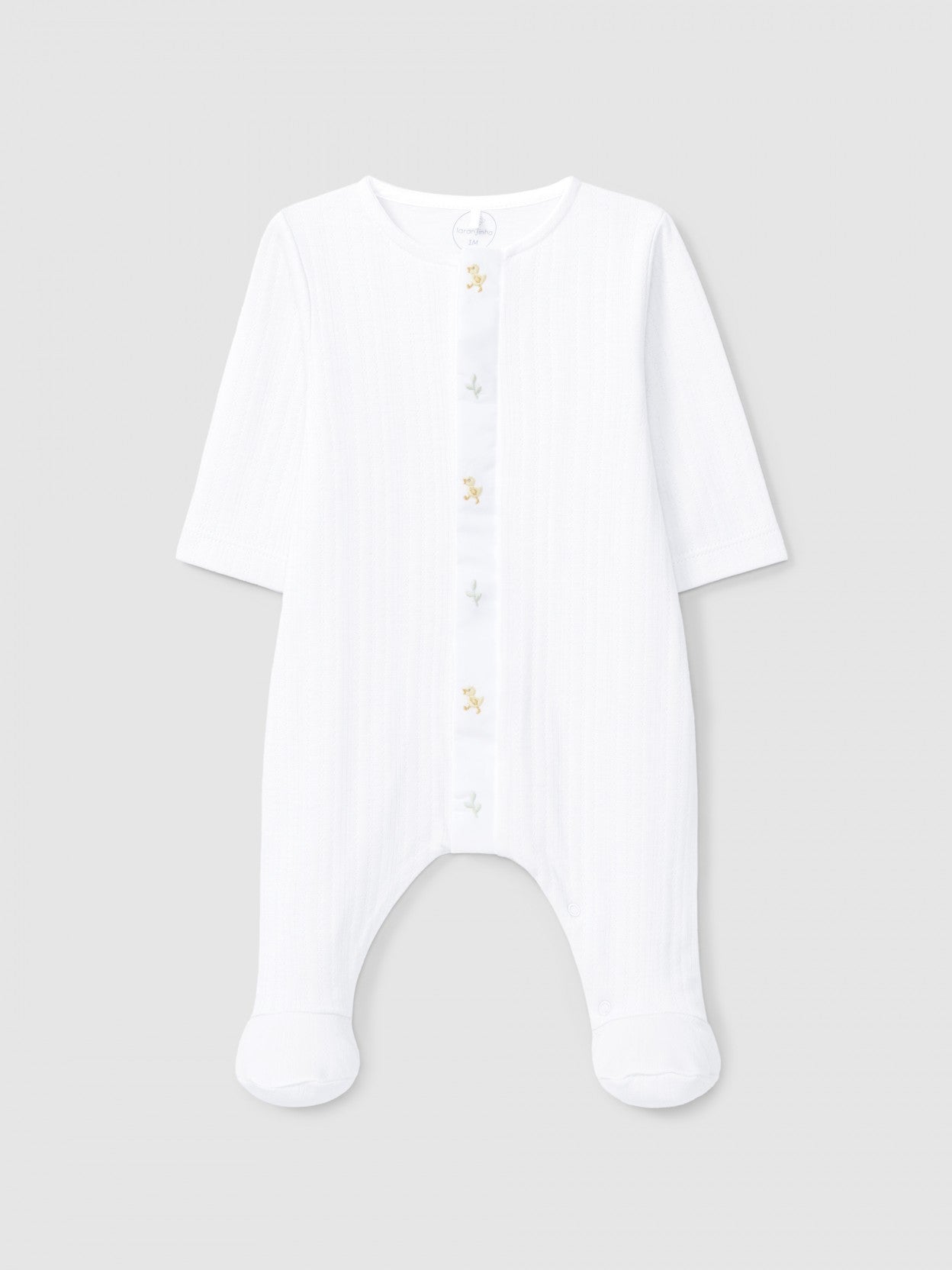 Laranjinha - Babygrow in organic cotton with embroidered detail