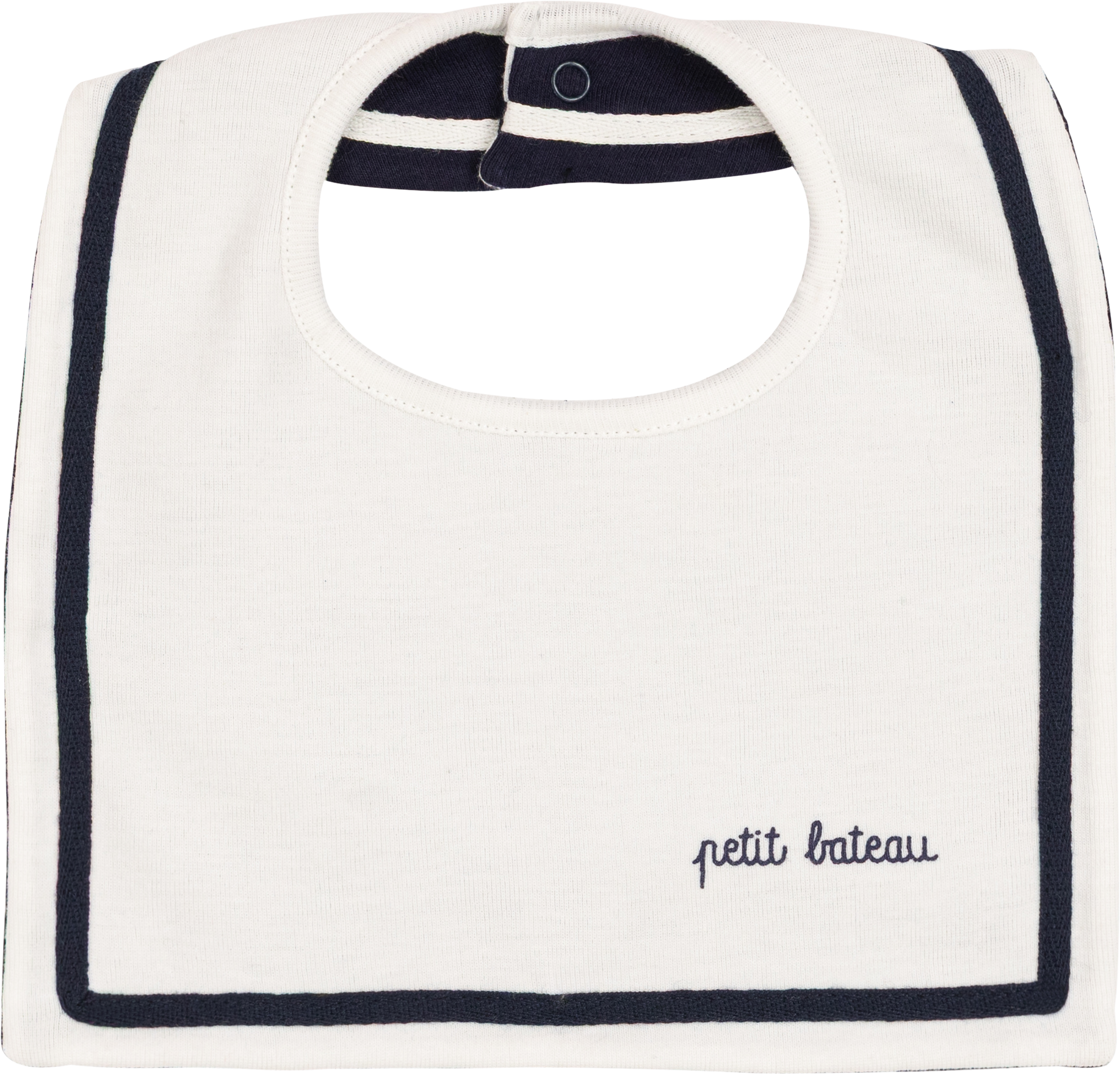 Petit Bateau - Cotton baby bib with braid