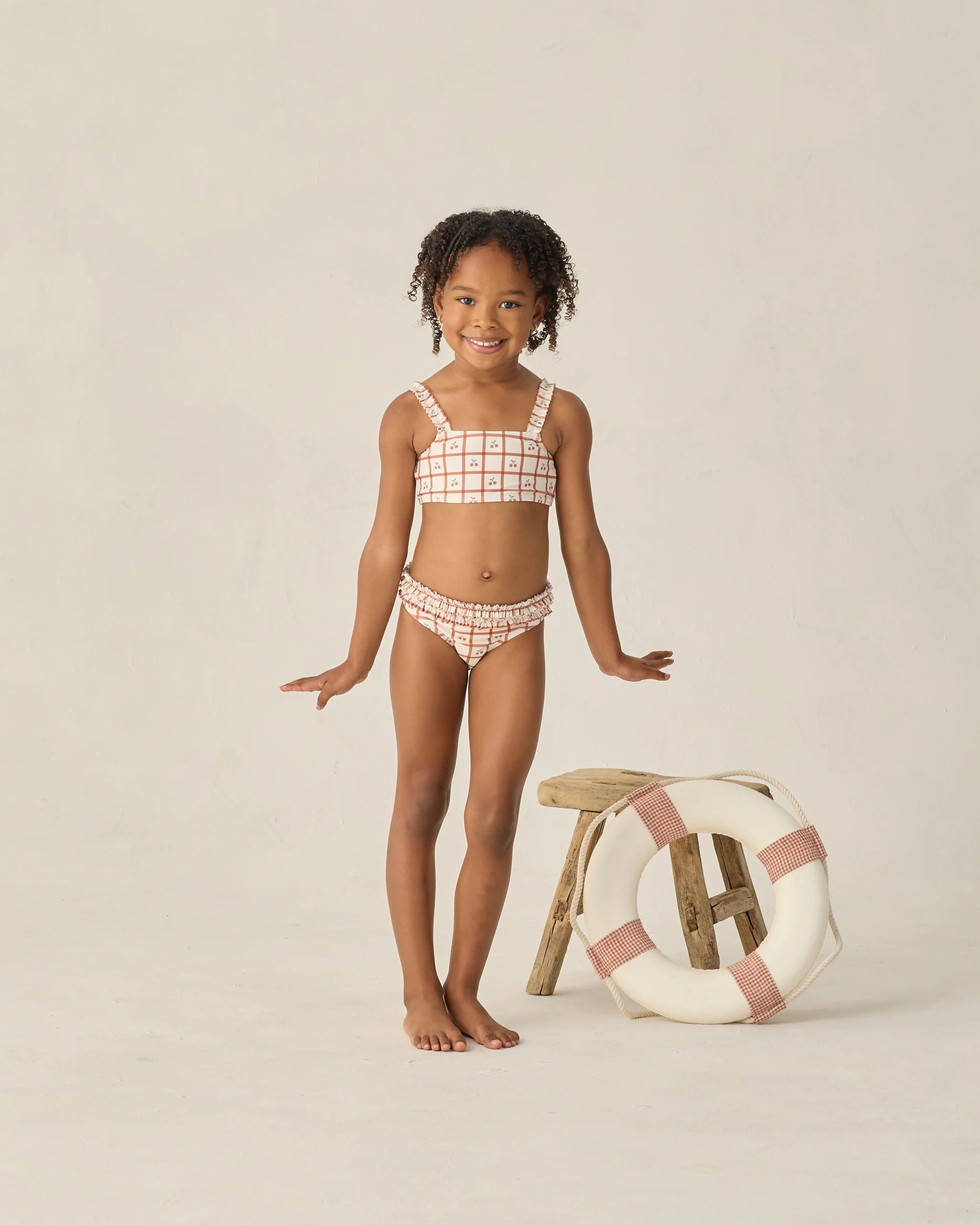 Rylee + Cru - Rouched Bikini Cherry Check