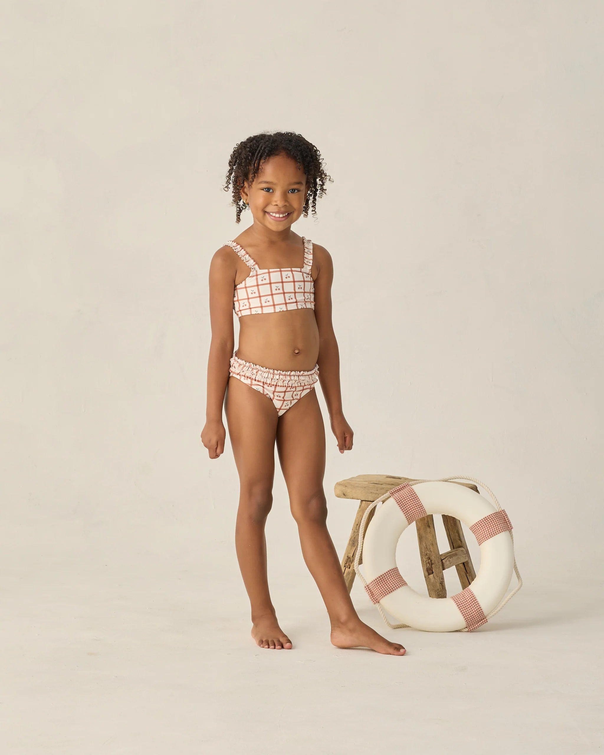 Rylee + Cru - Rouched Bikini Cherry Check