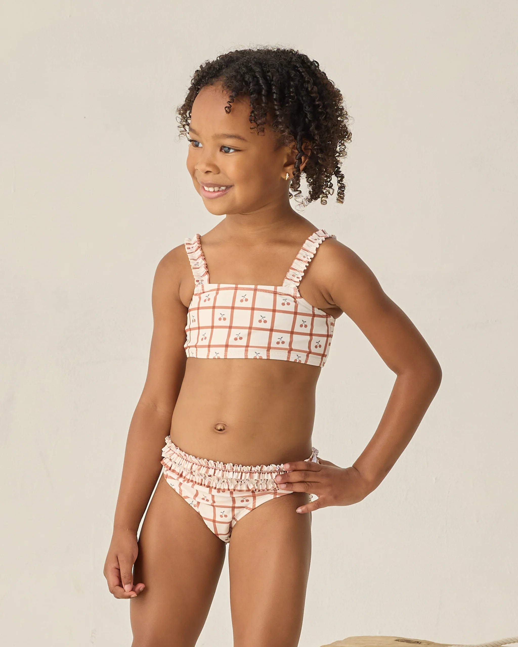 Rylee + Cru - Rouched Bikini Cherry Check