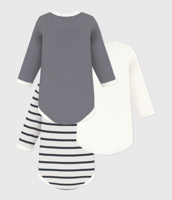 Petit Bateau - Pack of 3 Long Sleeve Bodysuits