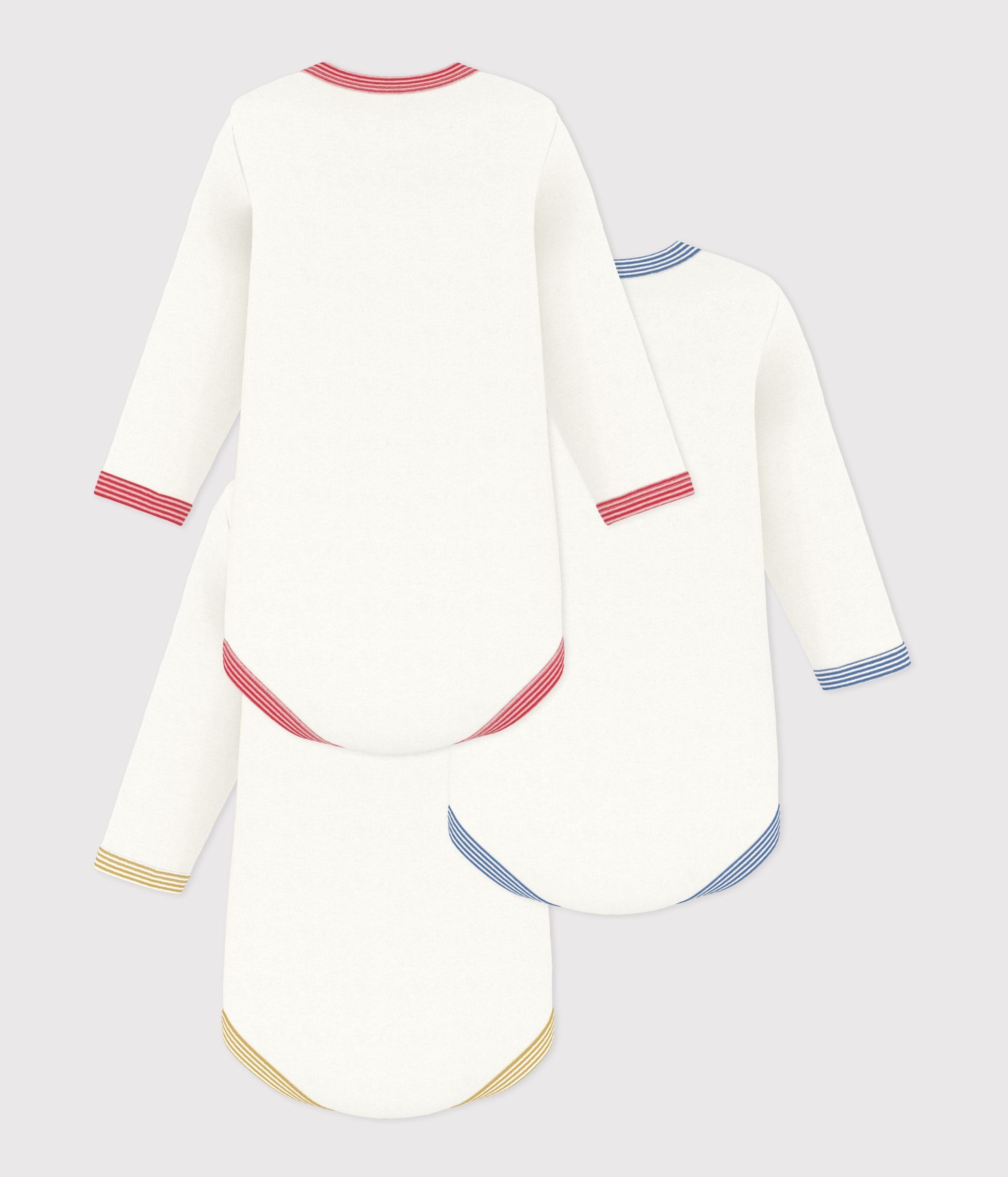 Petit Bateau - Lot de 3 Caches-couches Manches Longues