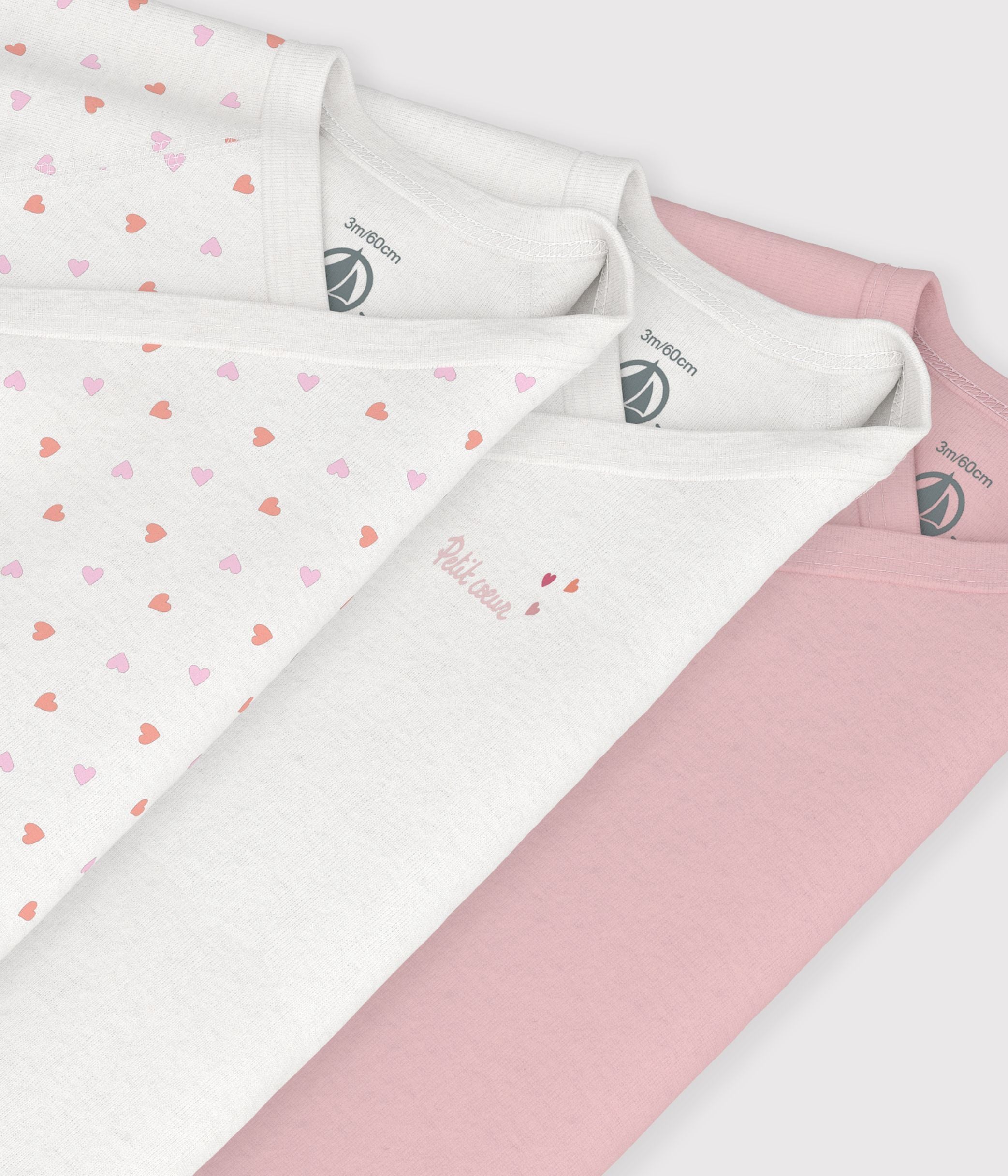Petit Bateau - Lot de bodies croisés manches longues en coton imprimé bébé
