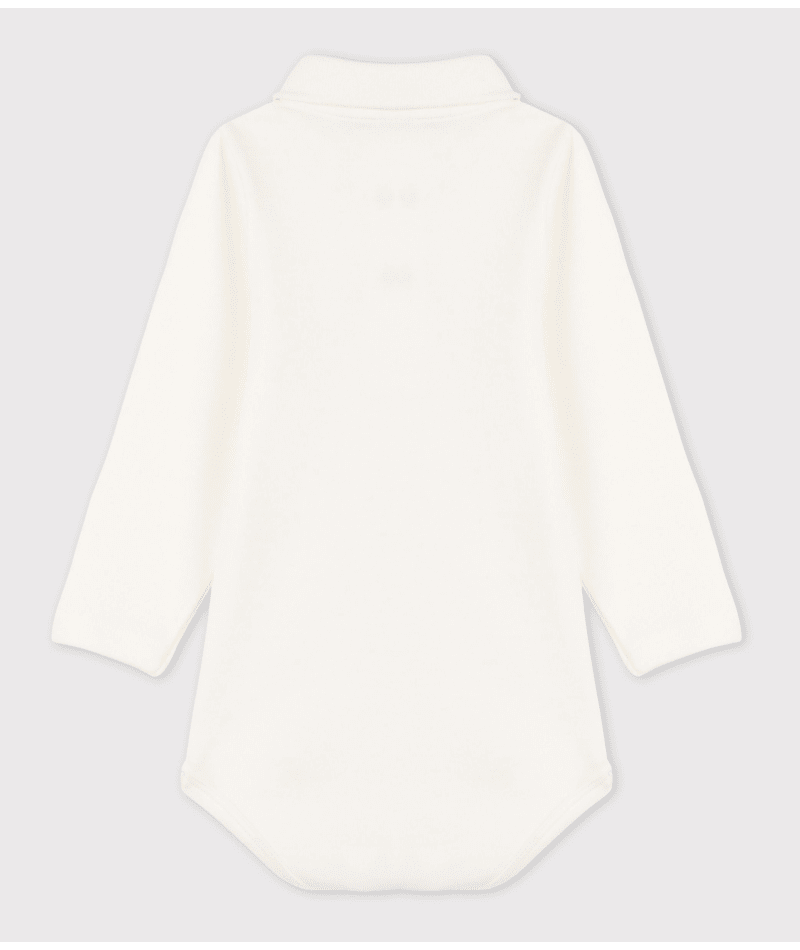 Petit Bateau - Body bébé col polo en coton uni